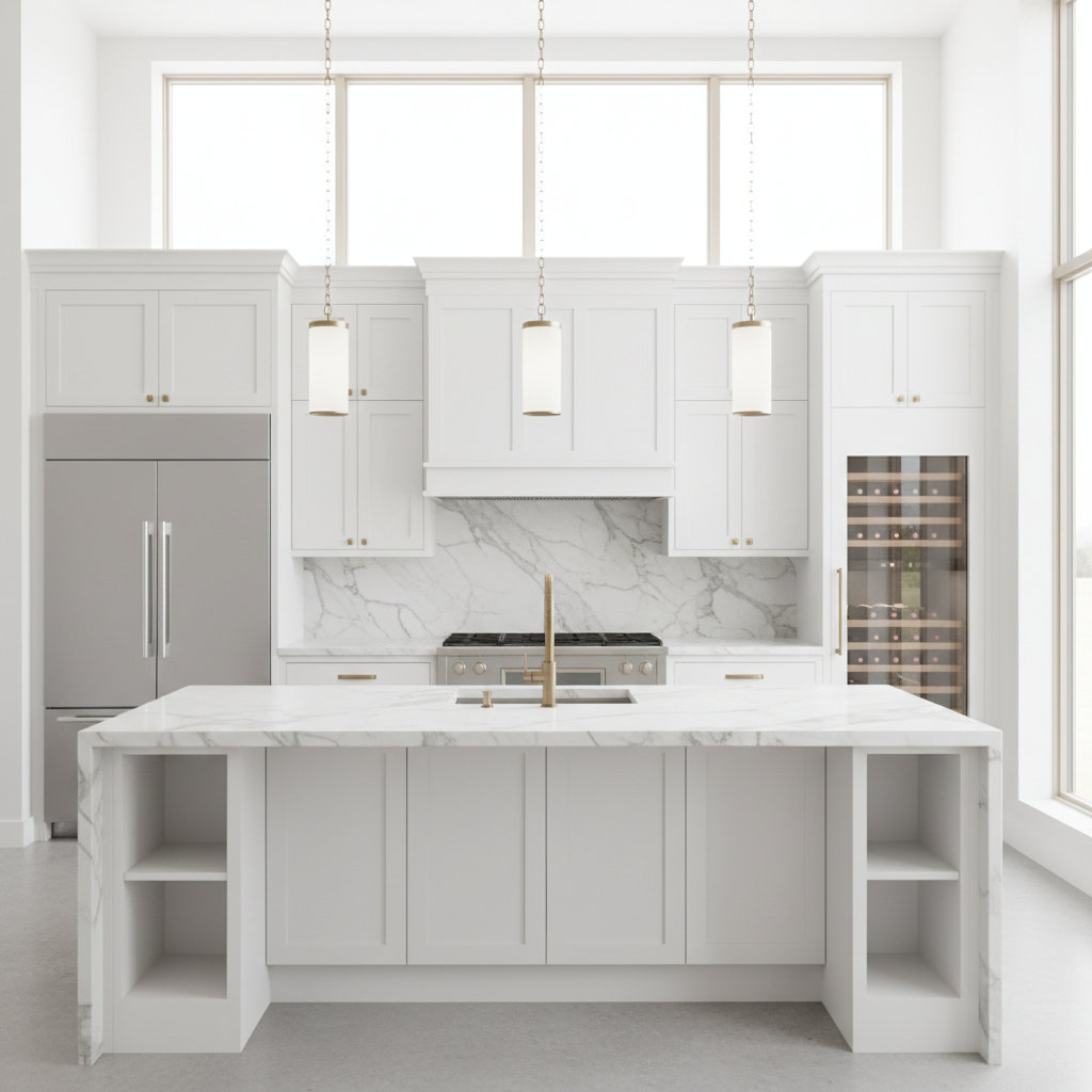 Luxury modern kitchen with premium built-in appliances